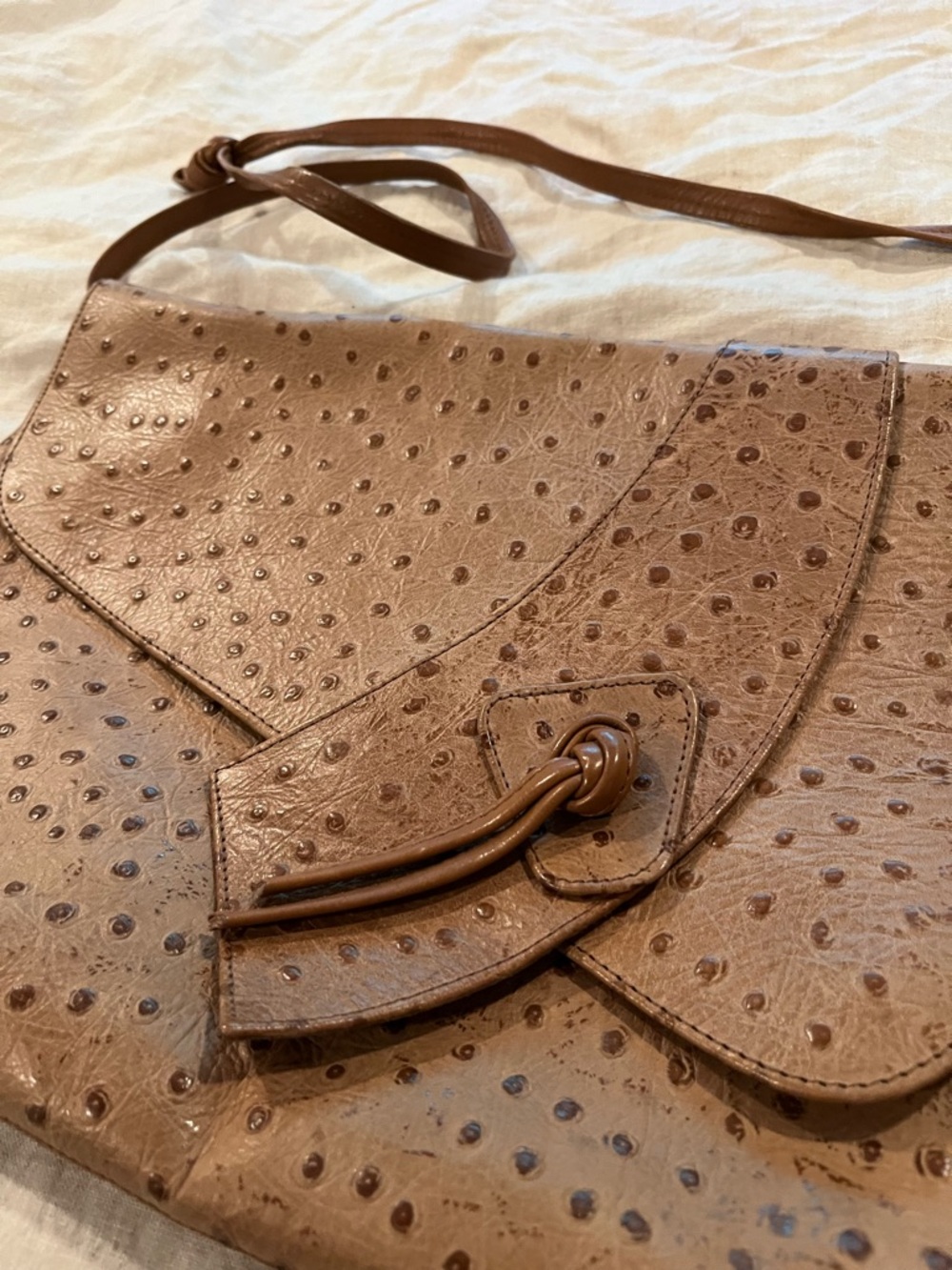VTG embossed leather Crossbody Bag